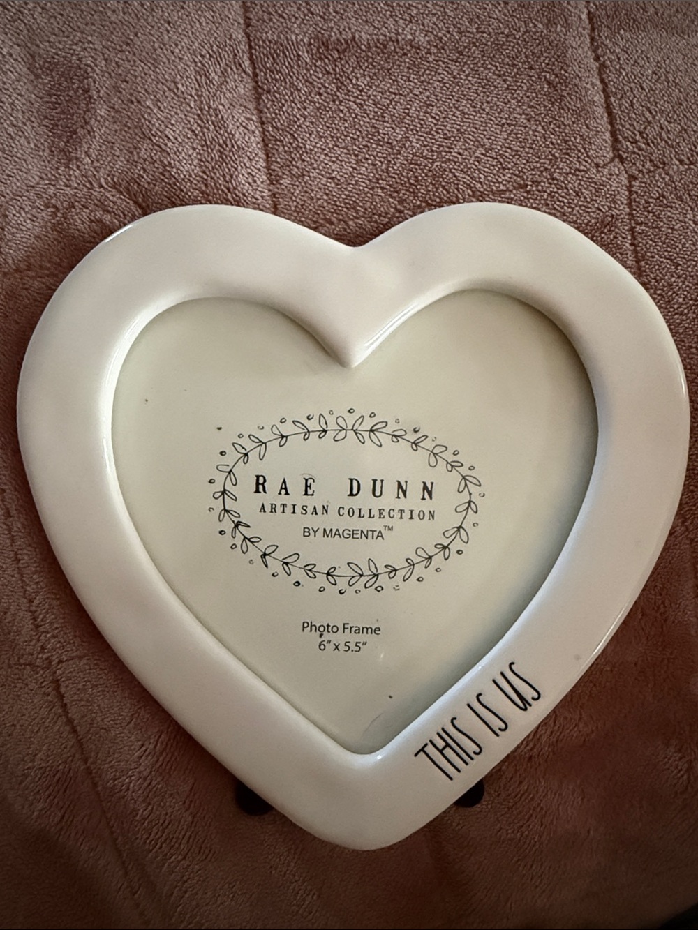 Rae Dunn Cream Heart Photo Frame with THIS IS US